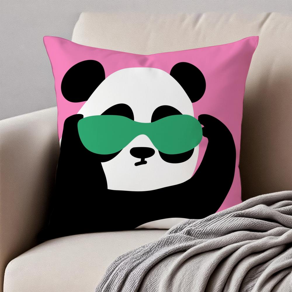 Cartoon Animal Cushion Cover Pillowcase Anti-Dustmite Invisible Zipper Short Plush Sofa Cushion