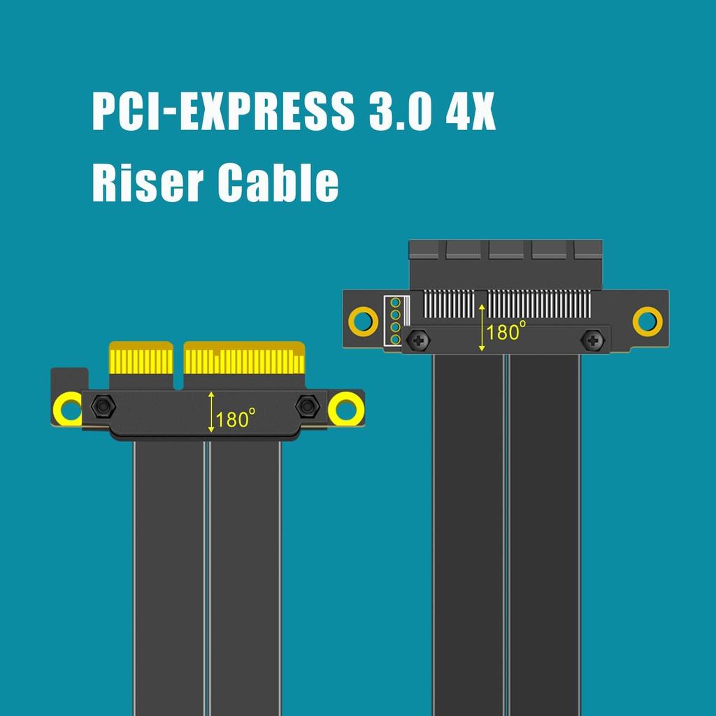 GLOTRENDS 180mm PCIe 3.0 X4 Riser Cable - for M.2, WiFi, Firewire, USB, Sound Cards and More