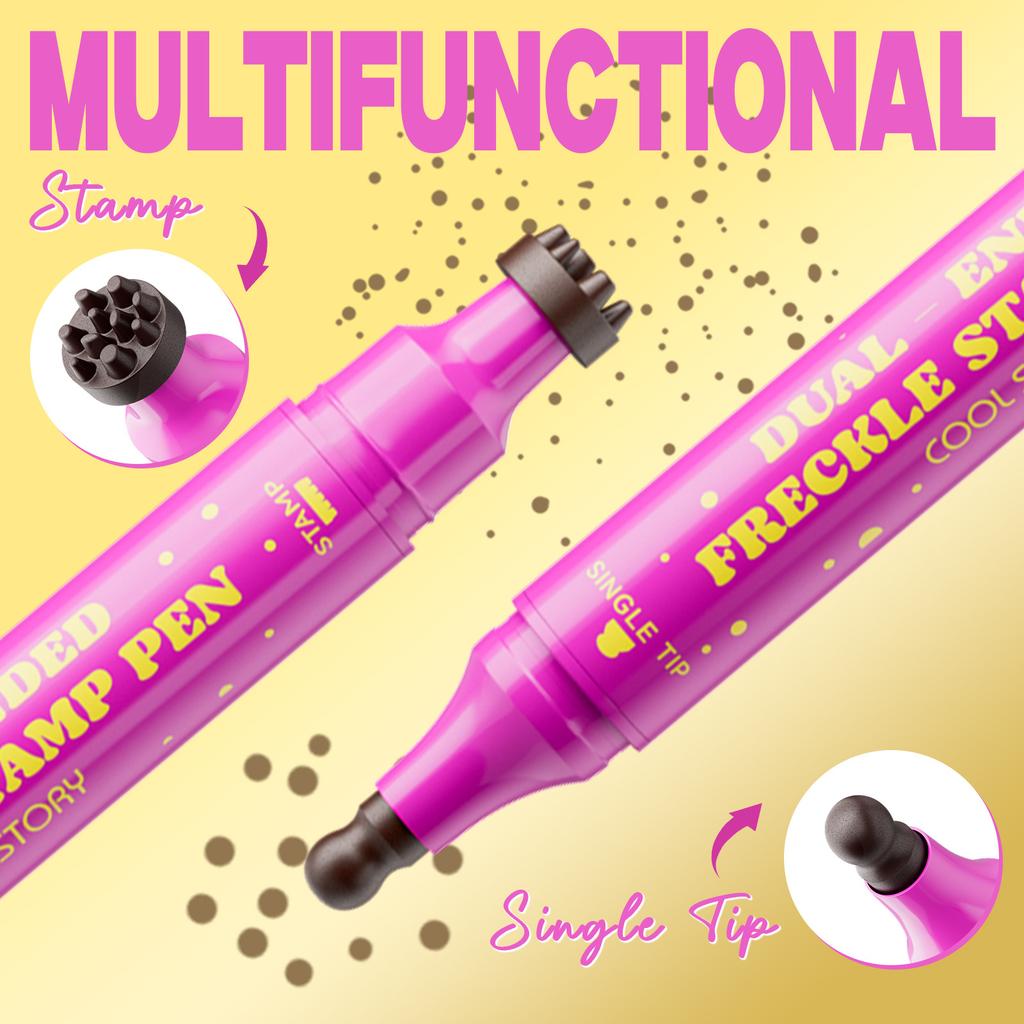 Długopis do piegów 3N1 Główka tykwy Podwójna główka Stempel Plamka Naturalna Symulacja Wodoodporny Pot Makijaż twarzy