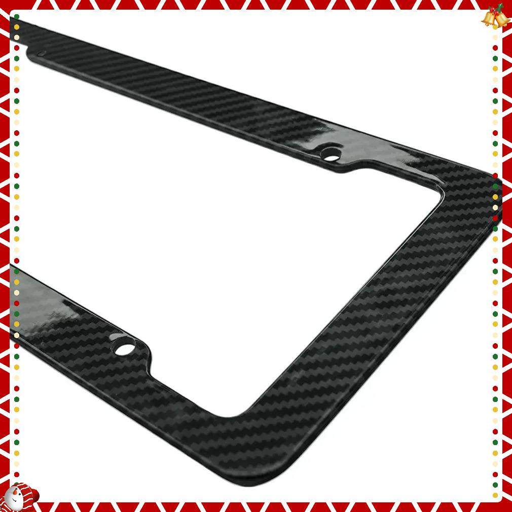 1/2set plastic ABS Carbon Fiber License Plate Frame-Black Plastic Car Tag Holder Cover  for license plate frame protection parts