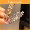 Geometric Multilayer Open Cuff Bracelet With Rhinestone Accents For Fashionable Casual Wear