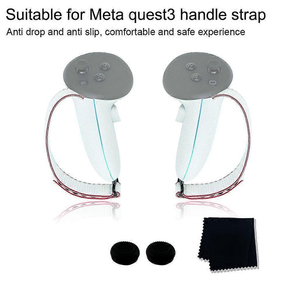 For Meta Quest3 VR Controller Sleeve Silicone Handle Grip Cover Strap