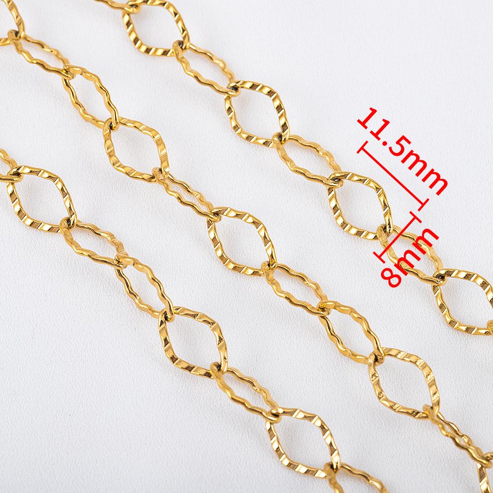 1Meter Stainless Steel 7mm Embossing Oval Twist Link Chains DIY HandCraft Necklace Bracelet Jewelry Making Accessories Component