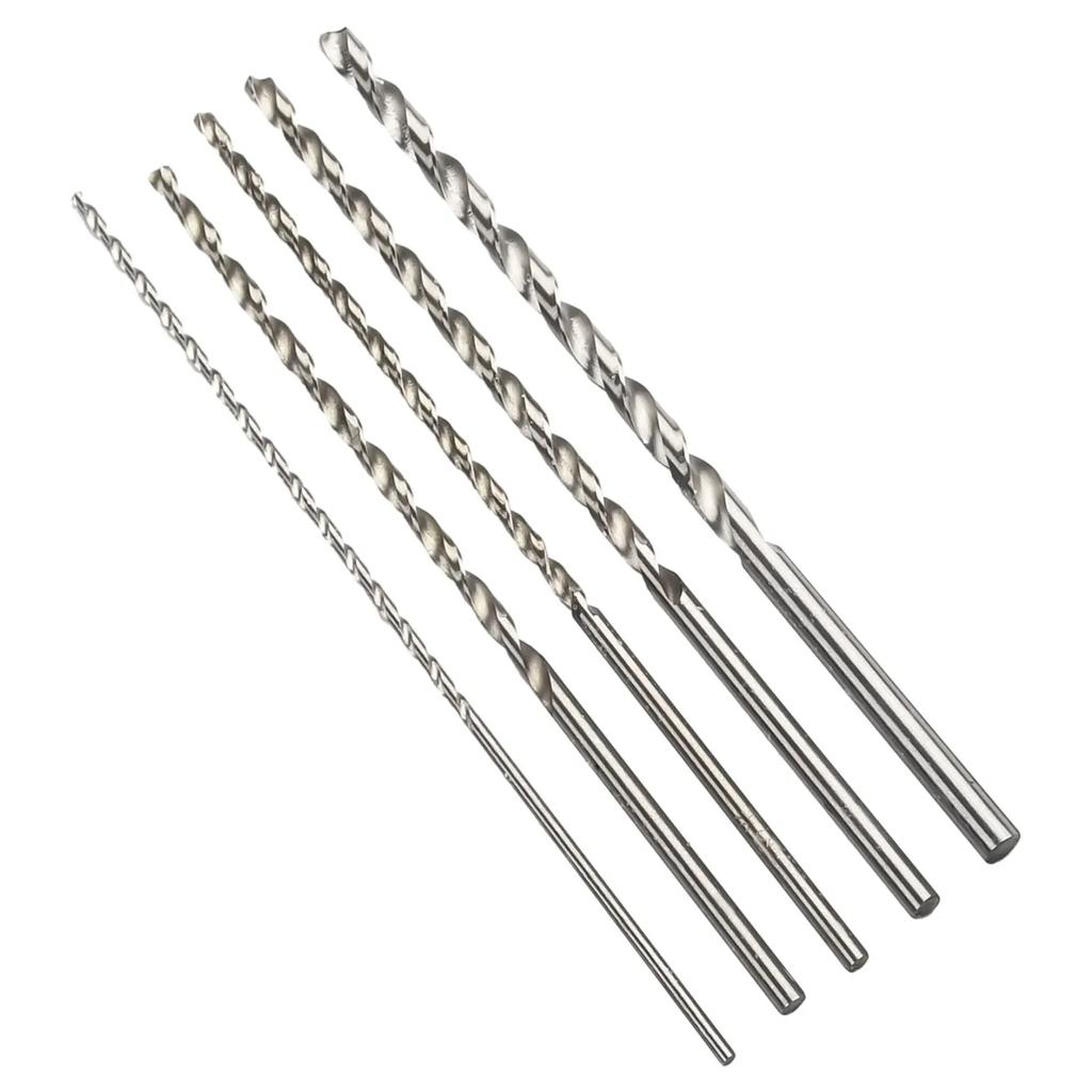 10Pc Extra Long HSS High Speed Steel Drill Bit Set 2mm,3mm,3.5mm,4mm,5mm Bits HSS Twists Drill Bit Set Round Shank Impacts Drill