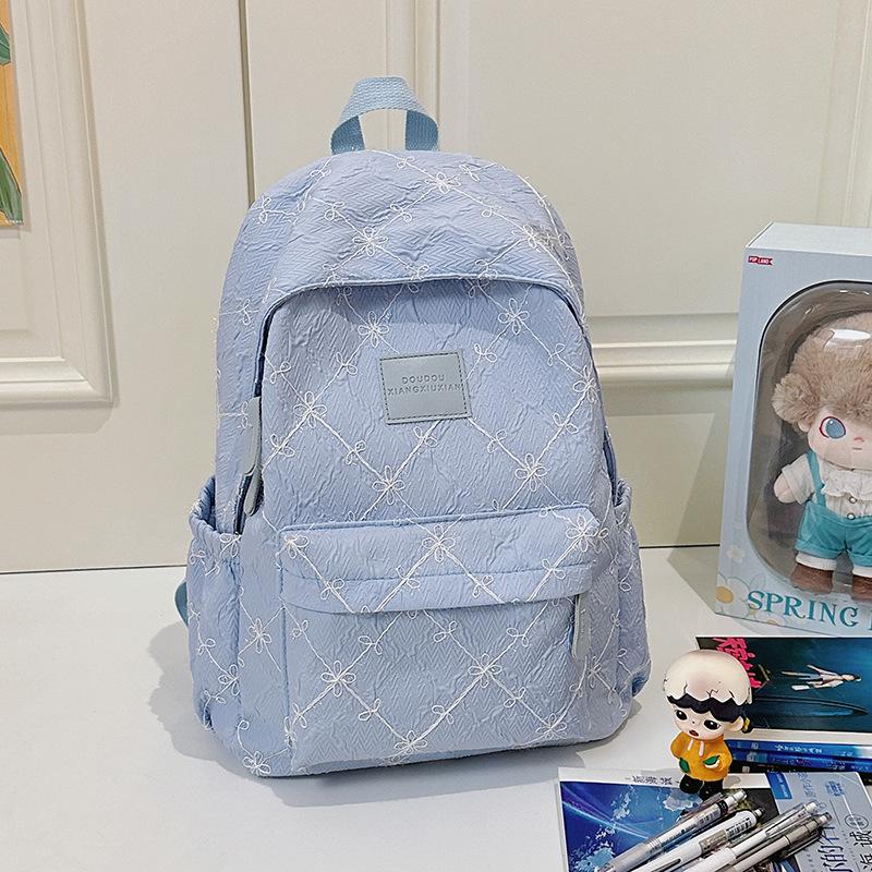 

High-value ins college students, junior high school, large-capacity versatile backpack, backpack, schoolbag design, soft girl синій
