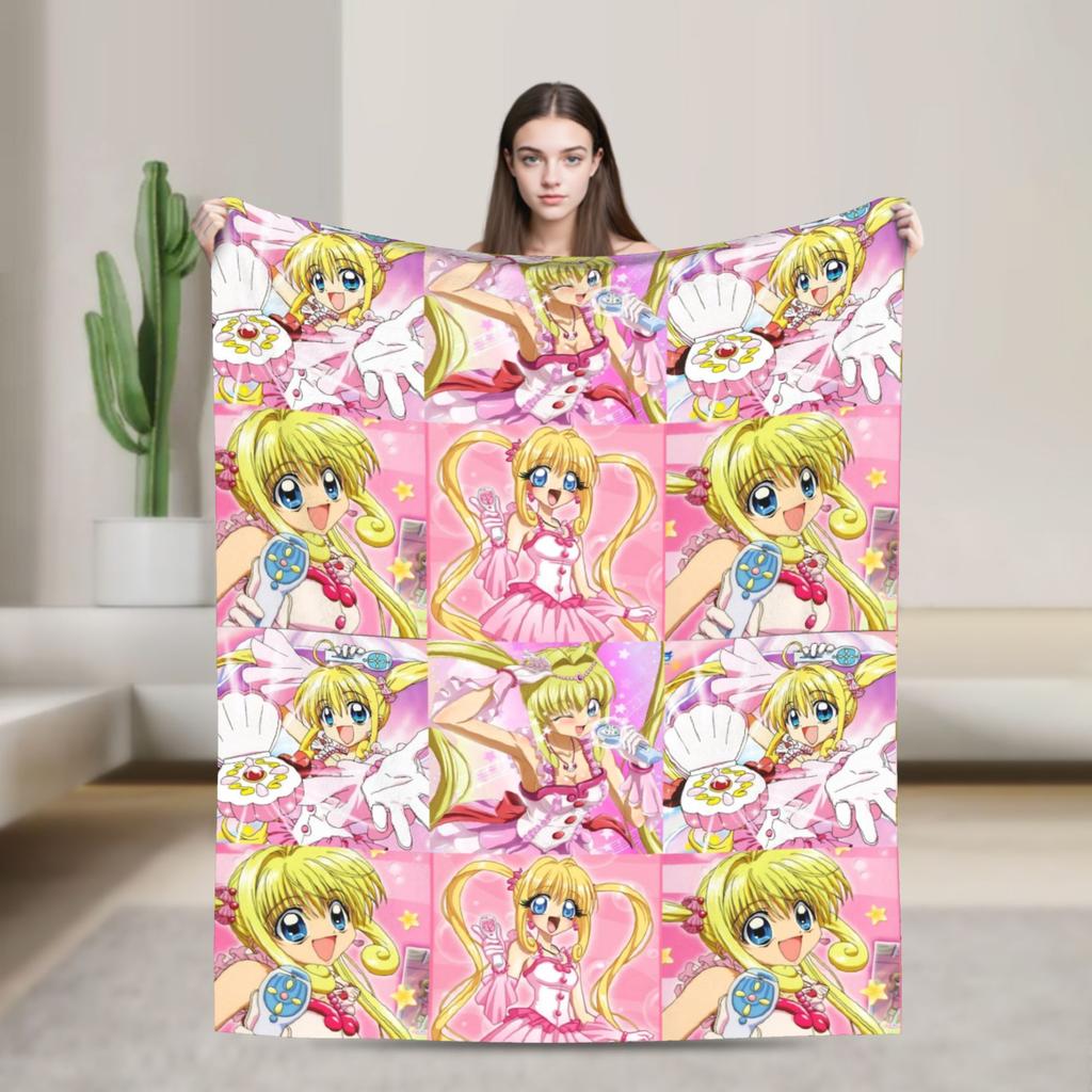 M-Mermaid Melody Pichi Pichi PitchS Blankets Flannel Spring Autumn Lightweight Throw Blanket for Home Outdoor Bedding Throws