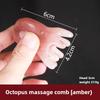 2025 New Resin Octopus Scalp Massage Comb Acupressure Meridian Therapy Hair Care Portable Relaxation Tool Natural Material