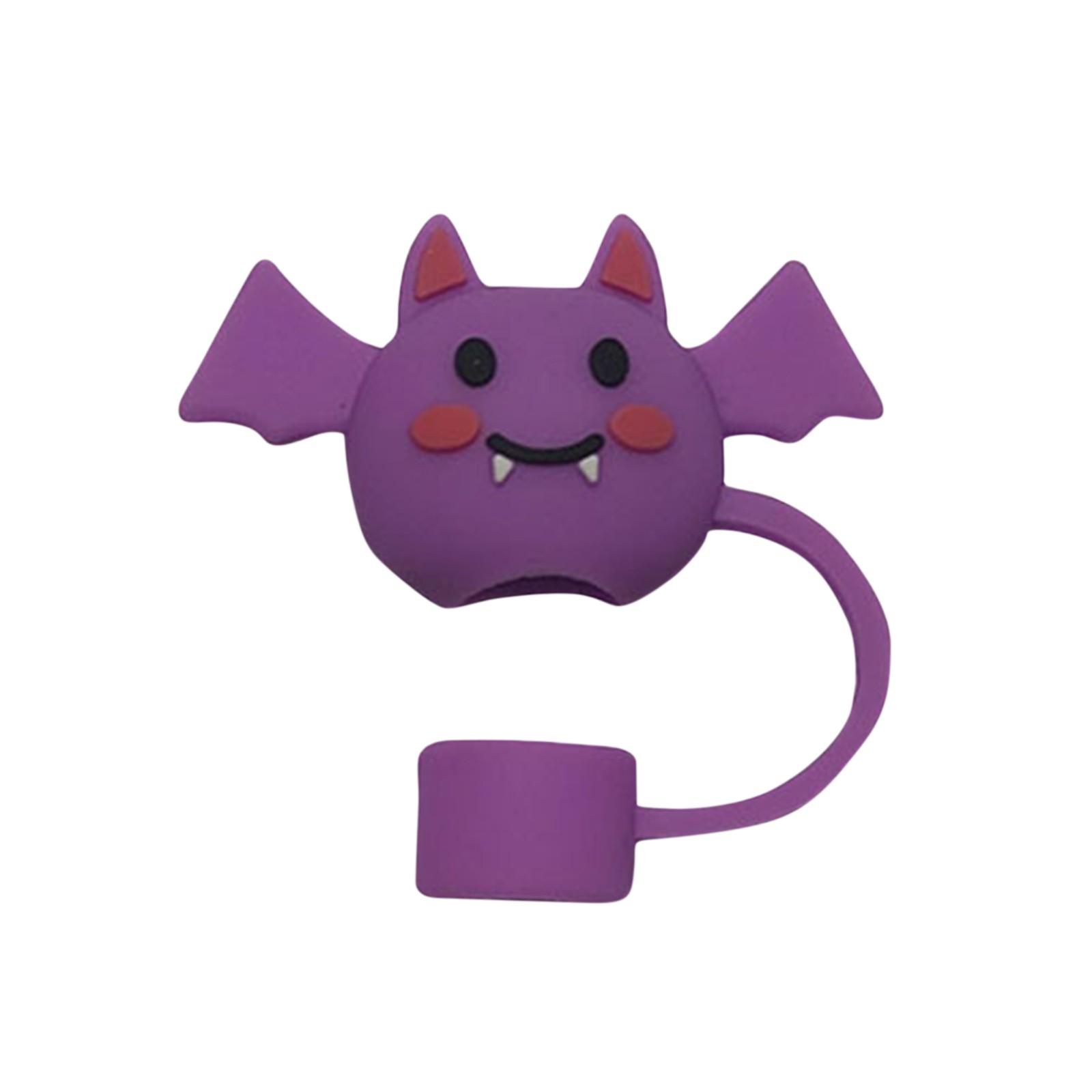 

10mm3D Halloween Straw Cover Silicone Straw Cover 10mm 0.4in Dust-Proof Reusable Straw Tips Lids One Size