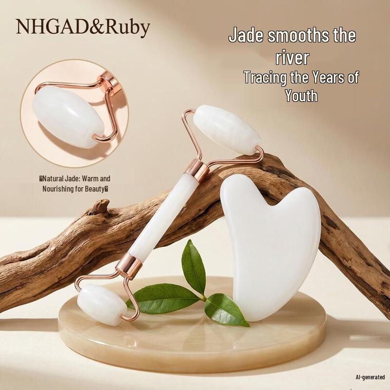 Natural Jade Facial Roller & Gua Sha Set