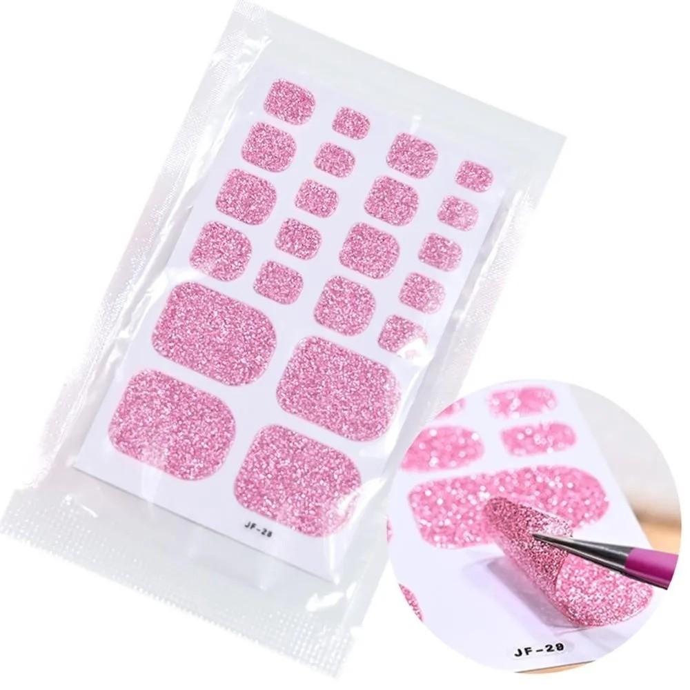 22 autocollants pour ongles d'orteils couleur unie finition irisée par feuille - Rénovation des ongles DIY à la maison