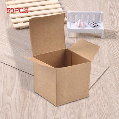Caixa de papel kraft caixa de doces dobrável caixa de doces de casamento de natal caixas de cupcake 50PC