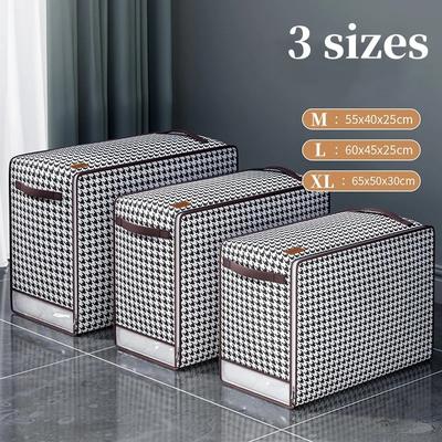 Quilt Storage Bag Large-capacity Quilt Bag Household Wardrobe Clothing Storage Box Houndstooth Dustproof Packing and Moving Bag