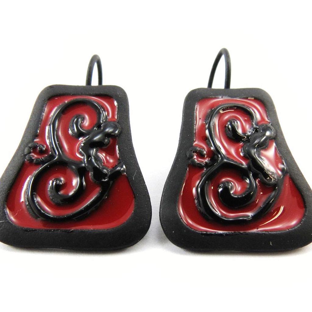 NOA [J4174] - Red and Black 'Arabesques' Designer Sleepers