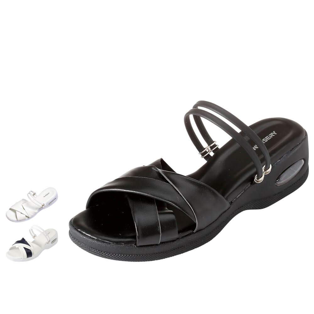 Nursery Lightweight EVA Air Size 9846401A Turn-Color 2-Way Sandals, Women's, LL, White,