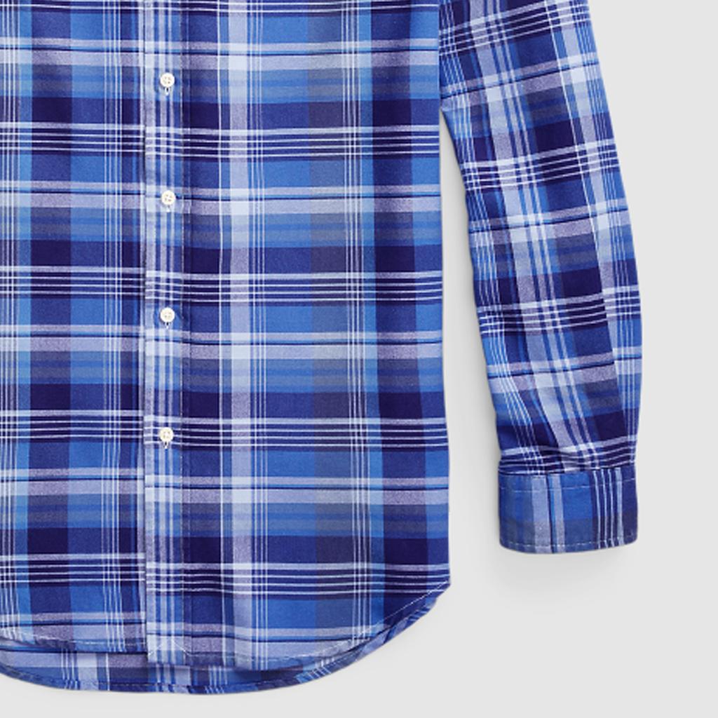Polo Ralph Lauren Ss24 Plaid Pattern Logo Embroidered Single-Breasted Long Sleeve Shirt Men shirts Blue MNPOWOV16823471-400