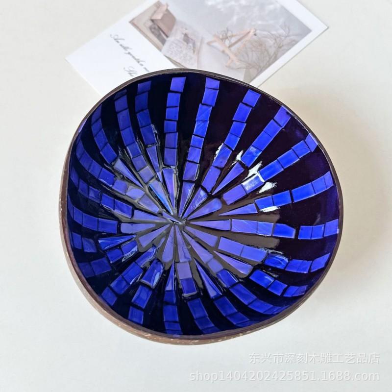 Vietnamese Coconut Shell Bowl Decorative Serving Dish Snacks Nuts Candy Home Decor Storage
