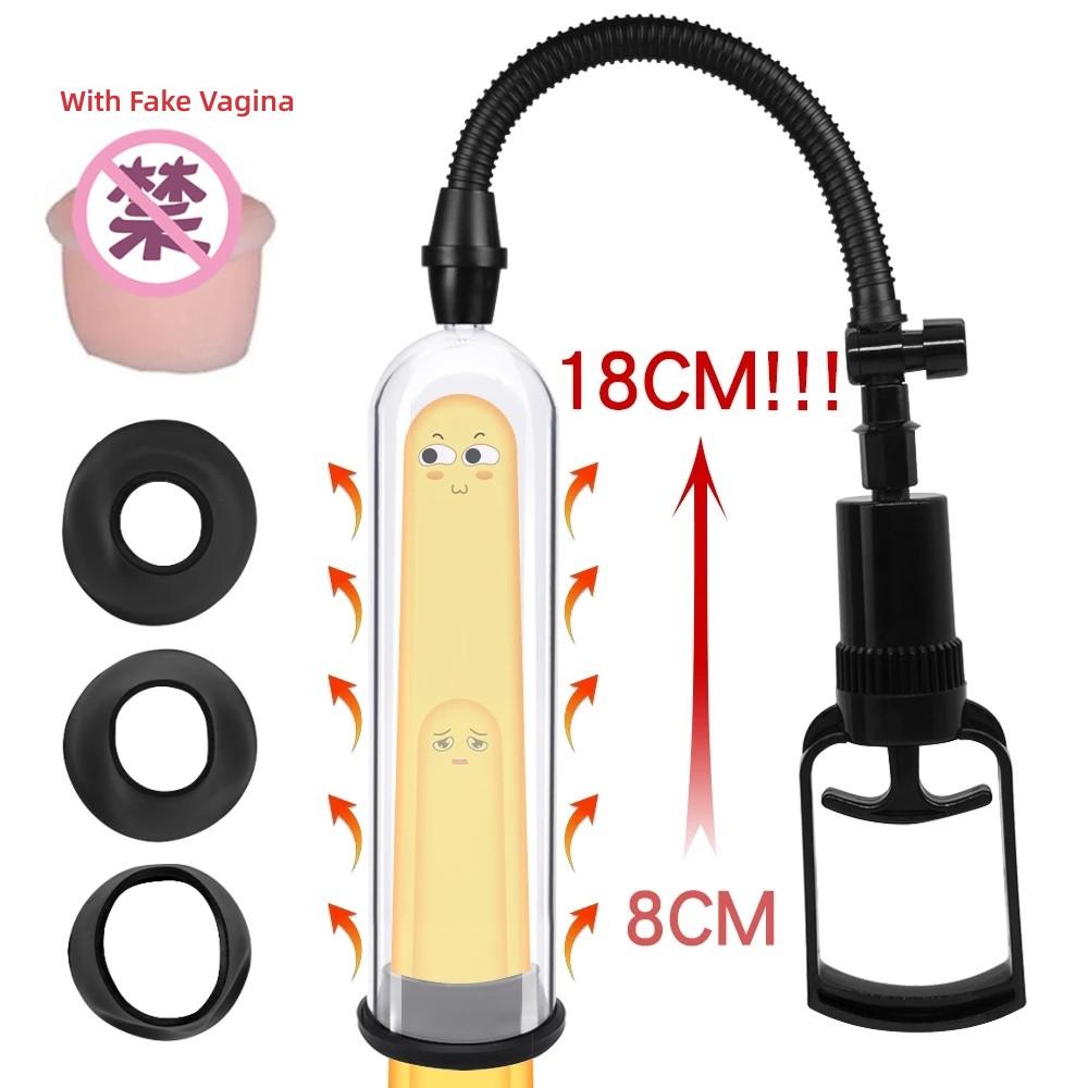 Male Penis Pump Masturbator Penis Enlargement Vacuum Sucking Penis Trainer Stamina Extender Delay Ejaculation Sex Toys for Man
