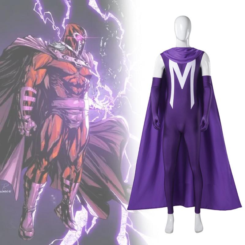 Premium Unisex Cosplay Bodysuit für Halloween Magneto Inspiriertes Superhelden Performance Kostüm