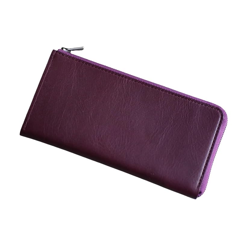 

[STATUSY] il modo ZIP made in Japan L-shaped zipper genuine leather long wallet men s ladies illumode zip (Wine, (for left-handed)