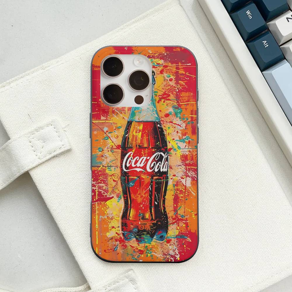 C-CocaS-Mode Étui de téléphone Cola Pour IPhone 17 16 15 14 13 12 11 ProMax Plus Housse Ondulée antichoc