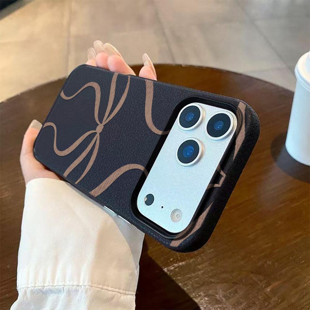 

Brown Bow Fashion Ins Pattern Phone Case For iPhone 17 Pro Max 11 12 13 14 15 16 Pro 17 Air 15 14 Plus X XS XR Soft Cover iPhone XR