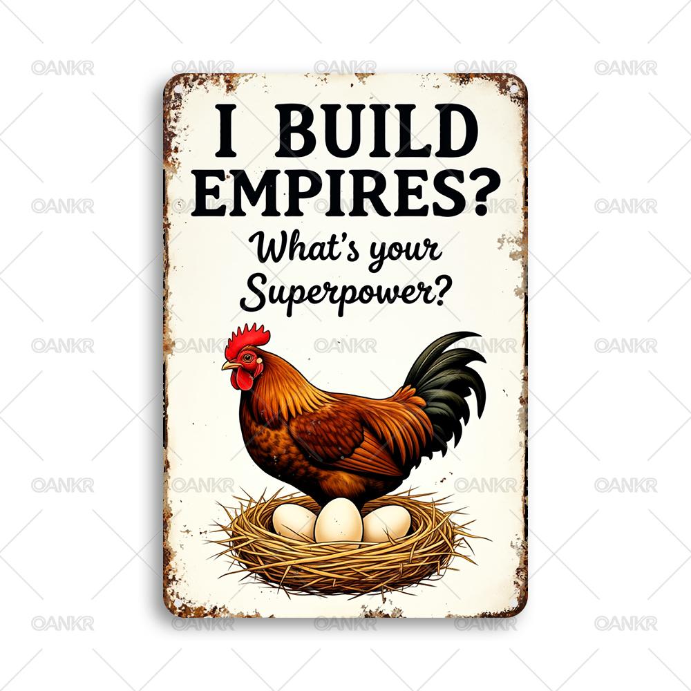 Vintage Farm Fresh Art Metal Tin Sign Rooster Nest Eggs Farm Poster Metal Signs for Farm Bar Garden Home Wall Decor Plaque 20x30cm（7.8x11.8inch）