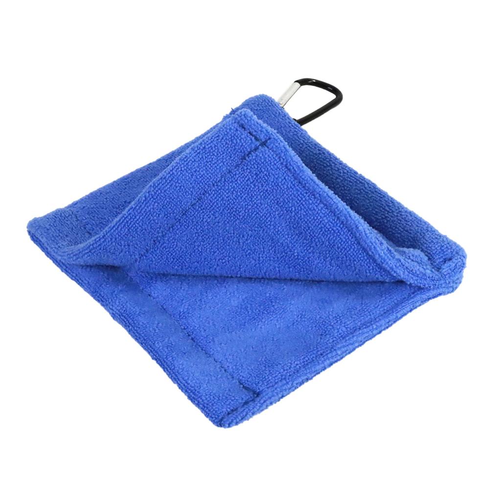 Golf Club Cleaning Towel Fine Fiber Waist Hanging Golf Ball Wipe Cloth for Golf Course Outdoor Sports Equipment Blue