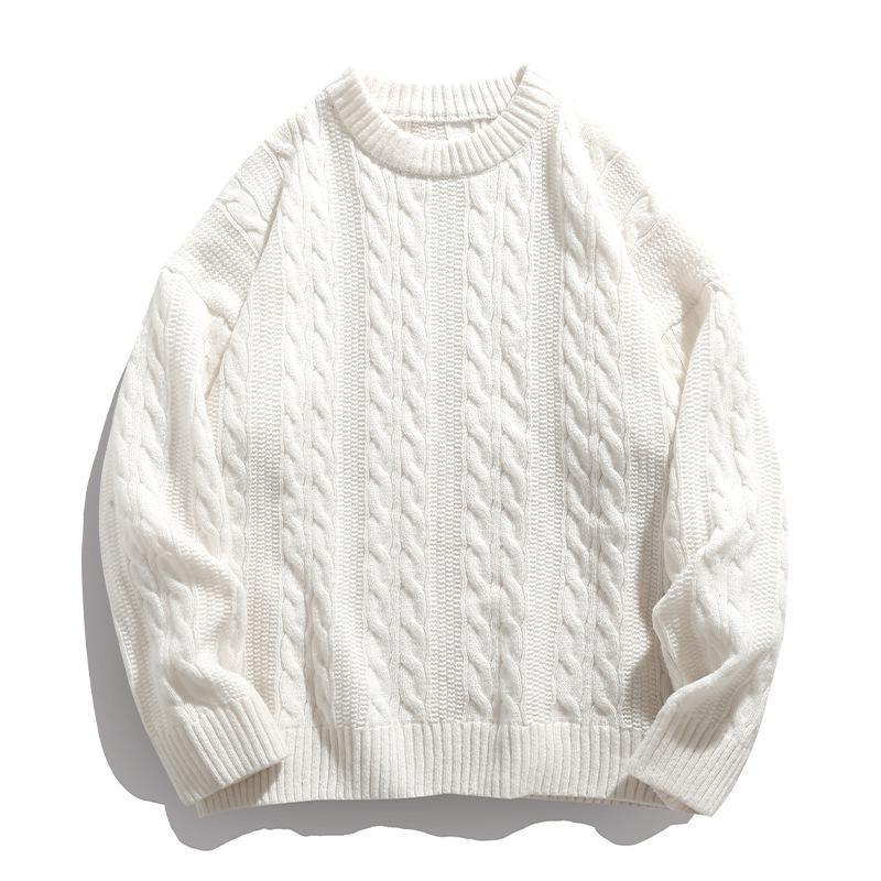 Hanlu Unisex Retro Japanese Round Neck Sweater - Autumn/Winter Loose Knit