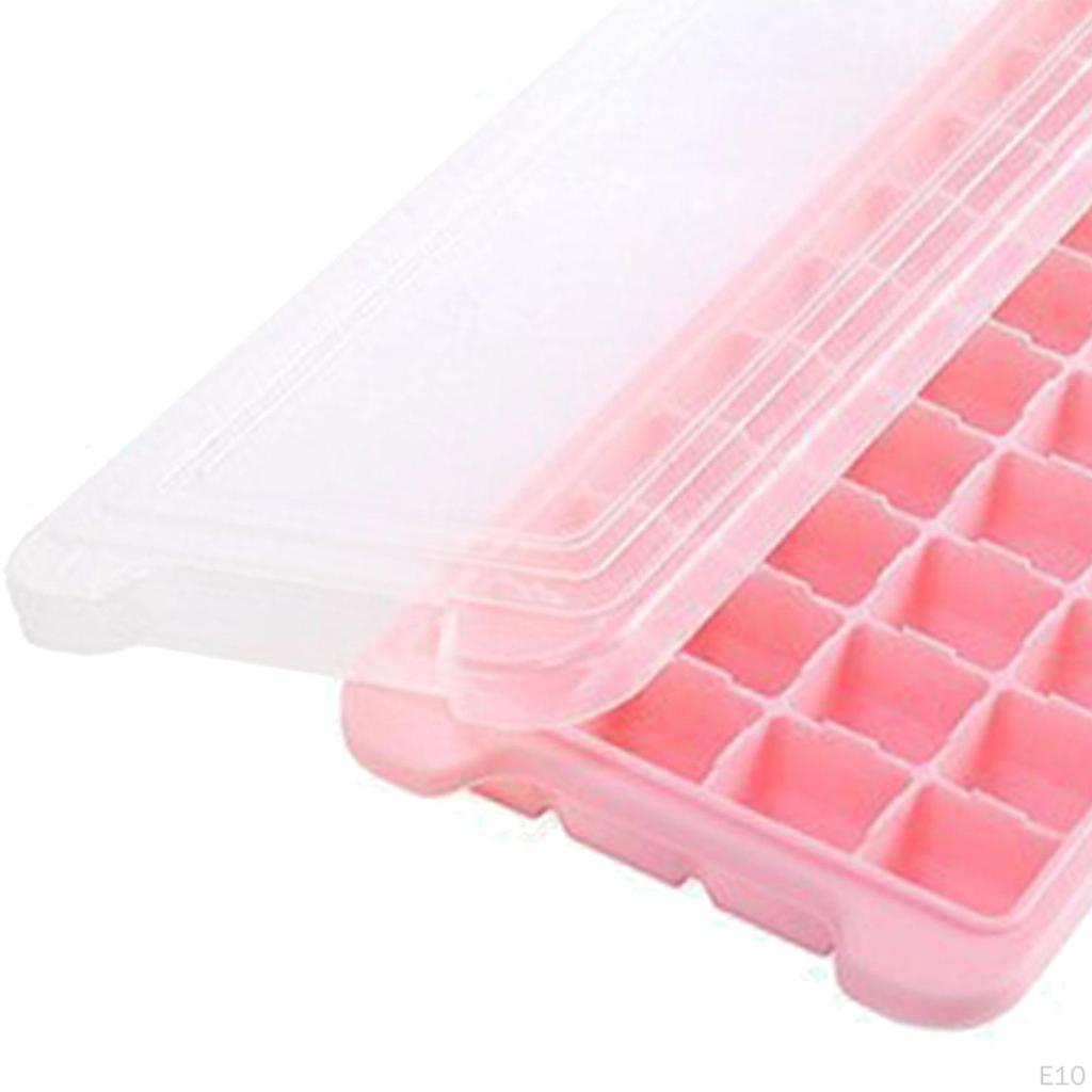 Ice Cube Tray Press Trays for Freezer Chocolate Chilled Drinks Juice 24 Grids pink