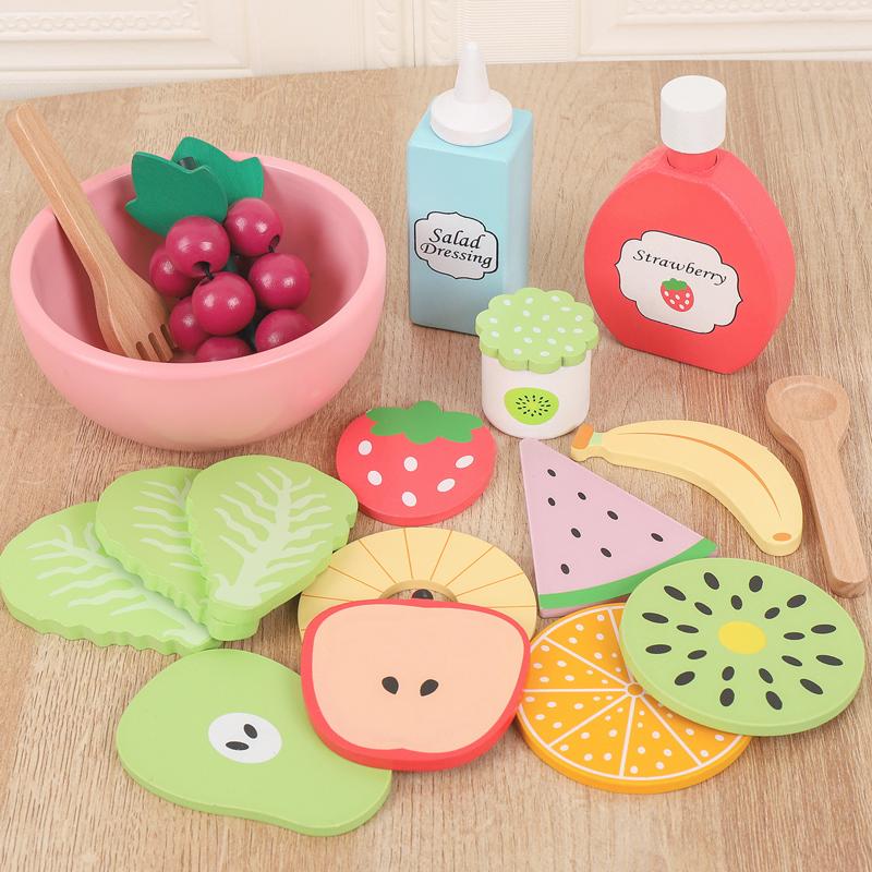 Wooden Pretend Play Food Kitchen Toys Classic Cutting Cooking Set Kids HousePlay Educational Imitation Game Toys for Girls Boys
