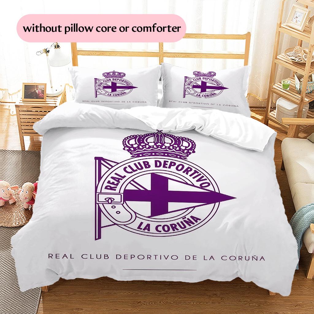 Juego de Colcha con Patrón del Deportivo La Coruña Decoración del Hogar Regalo (1 funda nórdica + 2 fundas de almohada sin relleno.)