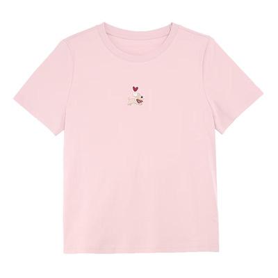 Betu Damen Hunde-T-Shirt mit Stickerei, kurzärmelig