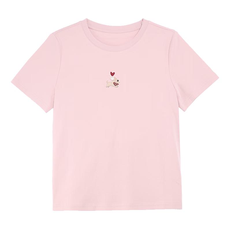 Betu Women s Embroidered Dog Short Sleeve T-Shirt L