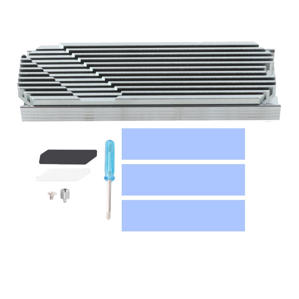 M.2 2280 SSD Heatsink Anodized Aluminium Alloy Fast Heat Conduction M.2 2280 SSD Cooler for Desktop Computer Gray
