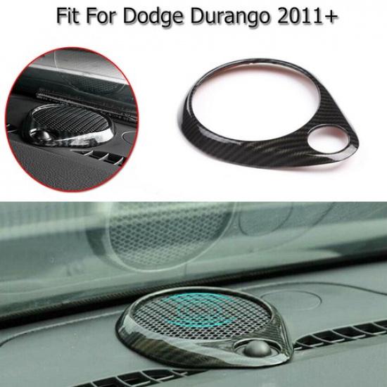 Carbon Fiber Center Console Speaker Horn Cover Trim Ring For Dodge Durango 2011+