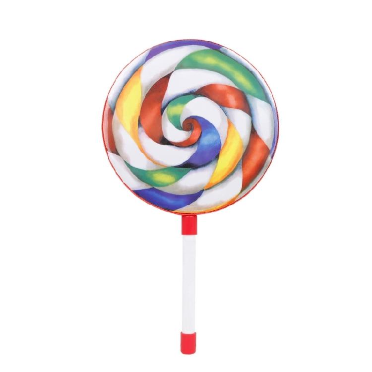 Soft Lollipop Shaped Drum Kids Hand Drum with Foam-Head Percussion Drumstick