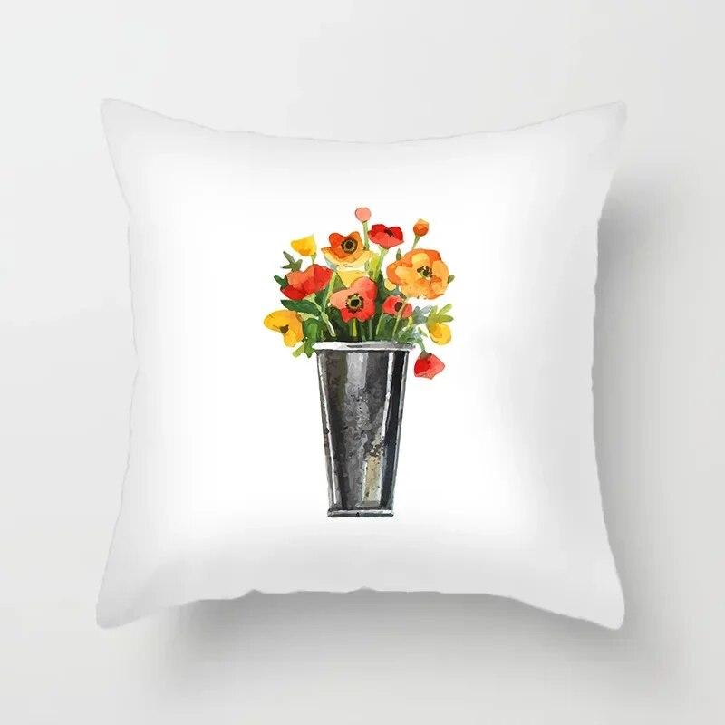 45X45CM Beautiful Flower Peach Skin Pillowcase Living Room Sofa Office Seat Lumbar Cushion Car  Cover Home Decoration