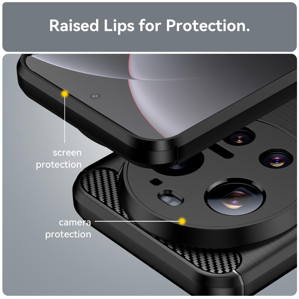 For Xiaomi 17 Ultra 5G TPU Case Protective Phone Cover Carbon Fiber Texture Brushed