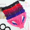 Low Waist Mesh Bow Briefs Women Transparent Romantic T Panties Fashion Sheer Lace Mesh Thong  Women