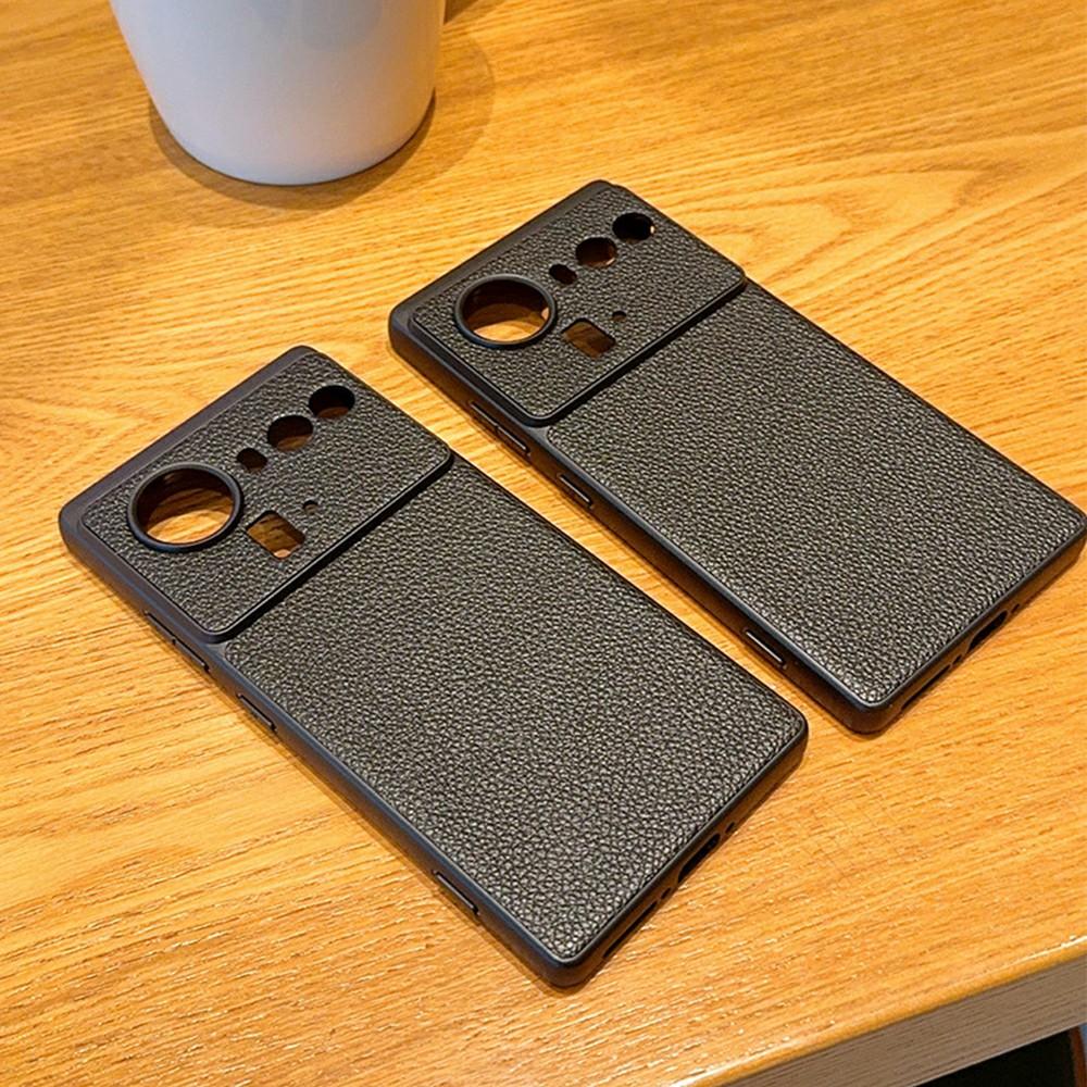 For ZTE Nubia Z80 Ultra 5G Case Litchi Texture Leather Coated TPU + PC Phone Cover with Black Edge