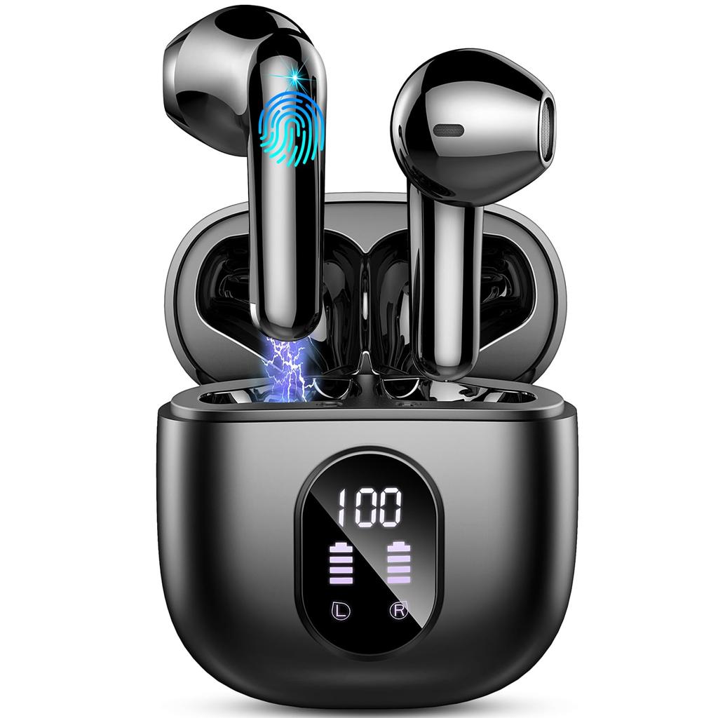 Bluetooth Wireless Earbuds Upgraded Bluetooth Compact and Bluetooth Automatic IPX7 Sound ENC Call Noise Low Instant Compatible with LED Fast 50 Hours
