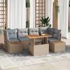 Exclusive House - 10 Pc Garden Sofa Set Beige Poly Rattan