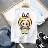 Summer Labubu Children Clothess Boy Clothes Kids Cute Cartoon Printed Short Sleeve T-shirt Girl Labubu Summer Casual Tops Loose