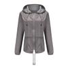 Giacca cardigan corta impermeabile da donna primavera tinta unita manica lunga colletto con cappuccio leggero S-3XL