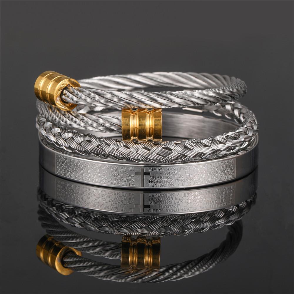 Punk-Retro-Armbänder aus Stahl mit geometrischen Formen für Herren mit mehrfarbigen Spiralen – ideal als Geschenk für Festivals