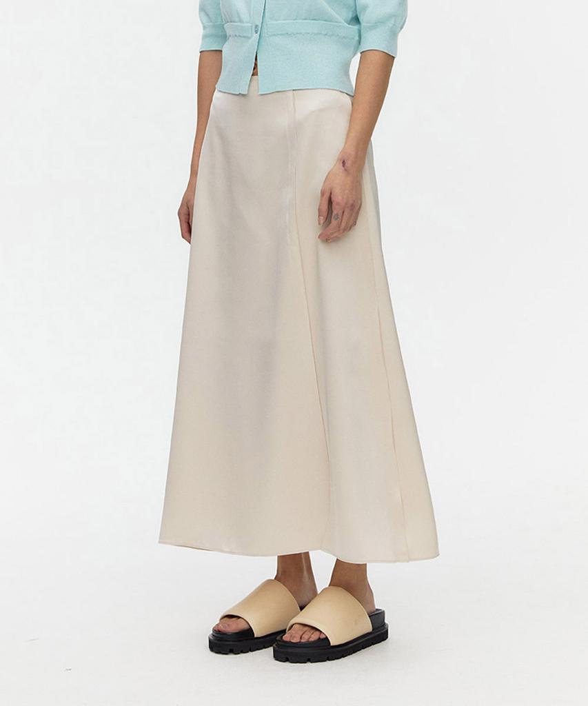 AHWE Interlocked Satin Skirt_Cream