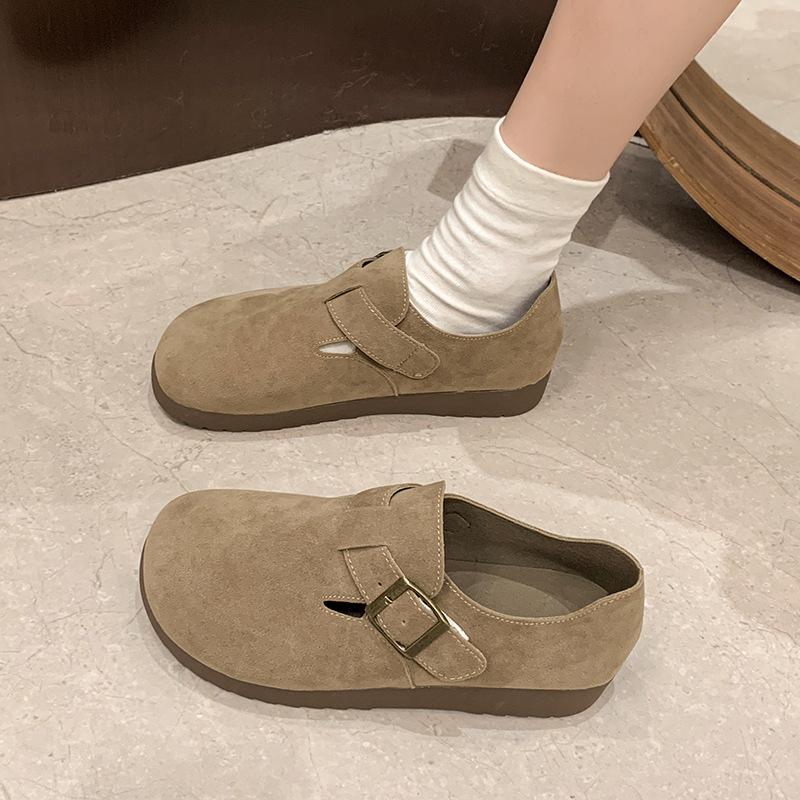 Women's Shoes 2025 New Spring and Autumn Fashionable Versatile Foreign Style One-pedal Single Shoes Japanese Ugly Cute Shoes Doudou Shoes