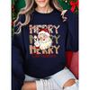 Merry Christmas Santa Claus Design Women Sweatshirt Casual Crewneck Streetwear Multicolor Fashion Clothing Soft Clothes