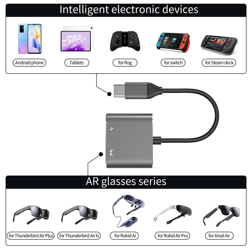 Ar Smart Glasses Expansion Hub For Phones And Computers With Type C Connectivity And High Speed Transfer