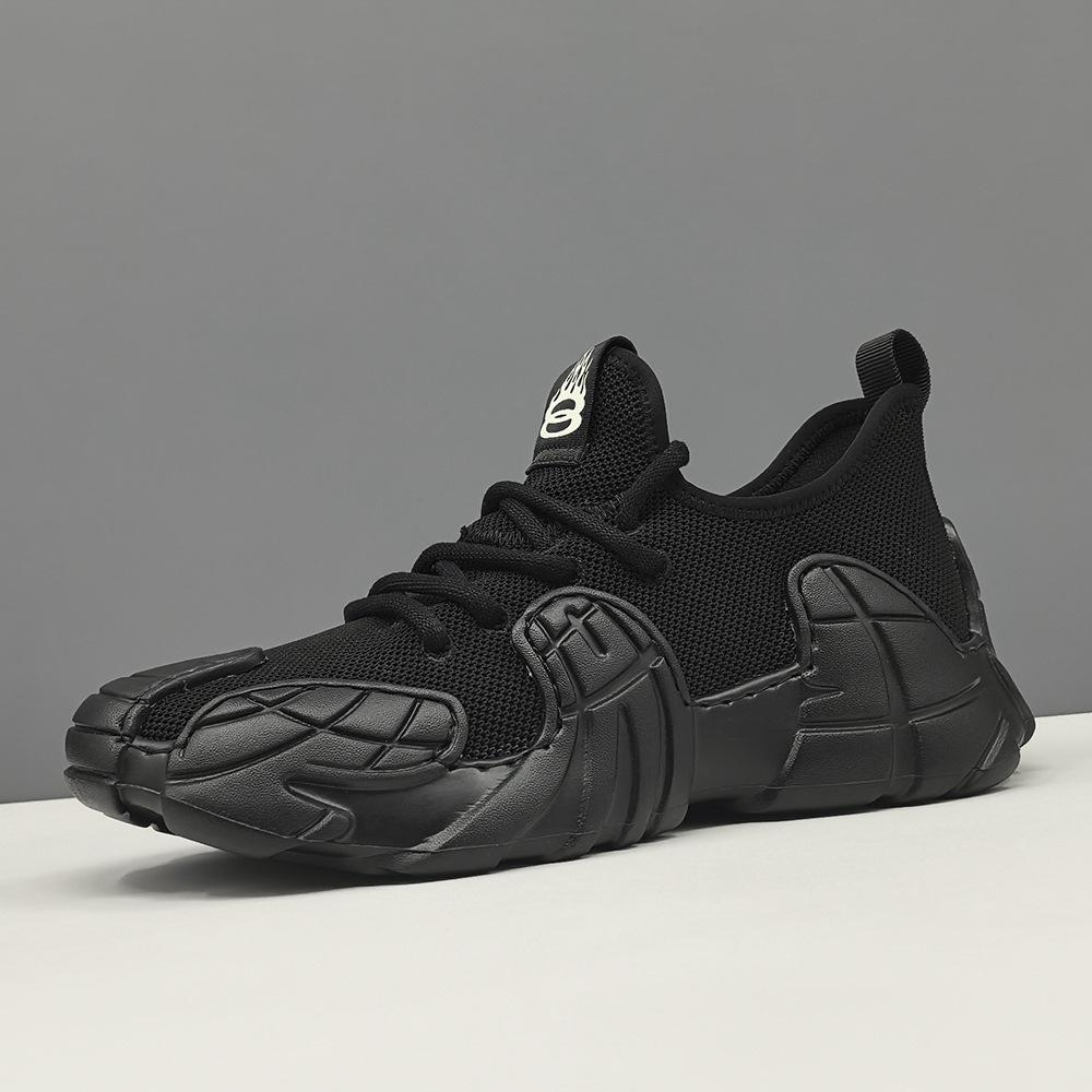Raw summer breathable mesh shoes black sports and leisure shoes niche platform dad shoes 38